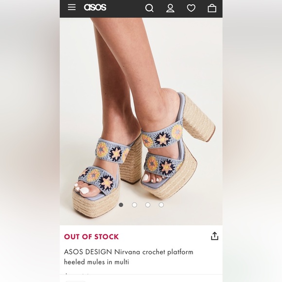 ASOS Platform Sandals Colorful Floral - Picture 4 of 8
